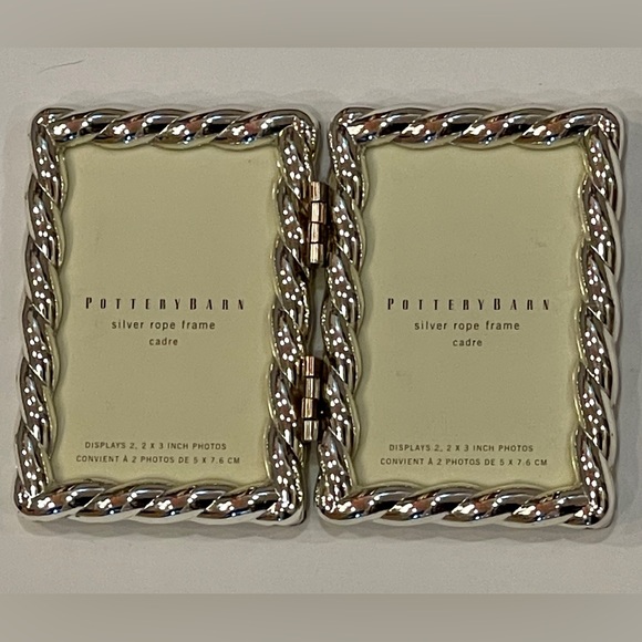 2”x3” Pottery Barn Silver Rope Frame Set - Picture 3 of 3